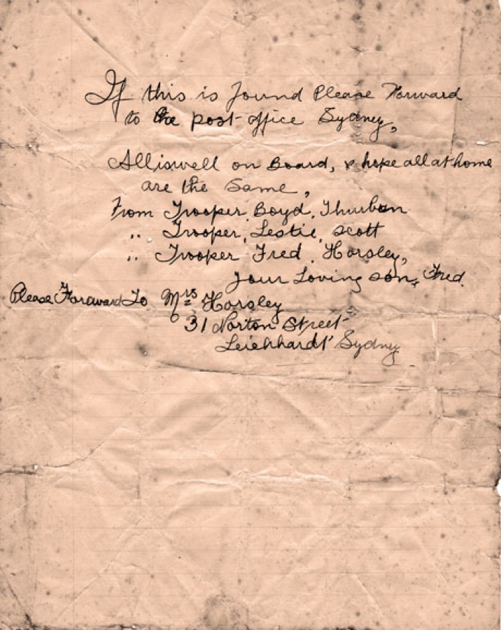 Original Letter Home, 1919